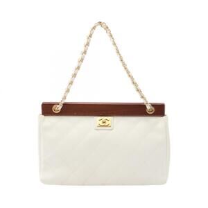Chanel Matelassé Handbag, Caviar Leather (Grained Calfskin), Wood, Women's, W...